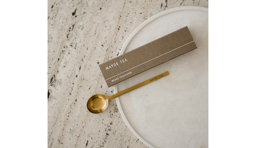 Mayde Tea Brass Serving Spoon